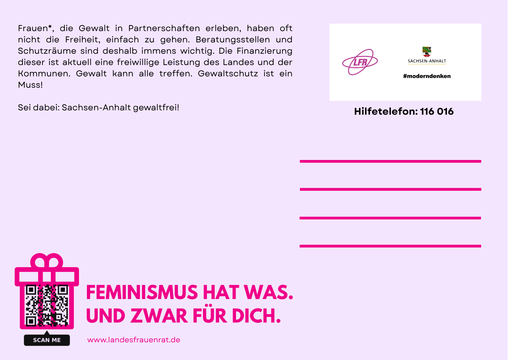 Postkarte feel free S2